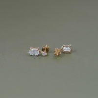 Oval And Round Diamond Drop Dangle Earrings