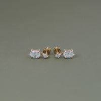 Oval And Round Diamond Drop Dangle Earrings