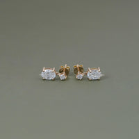 Oval And Round Diamond Drop Dangle Earrings