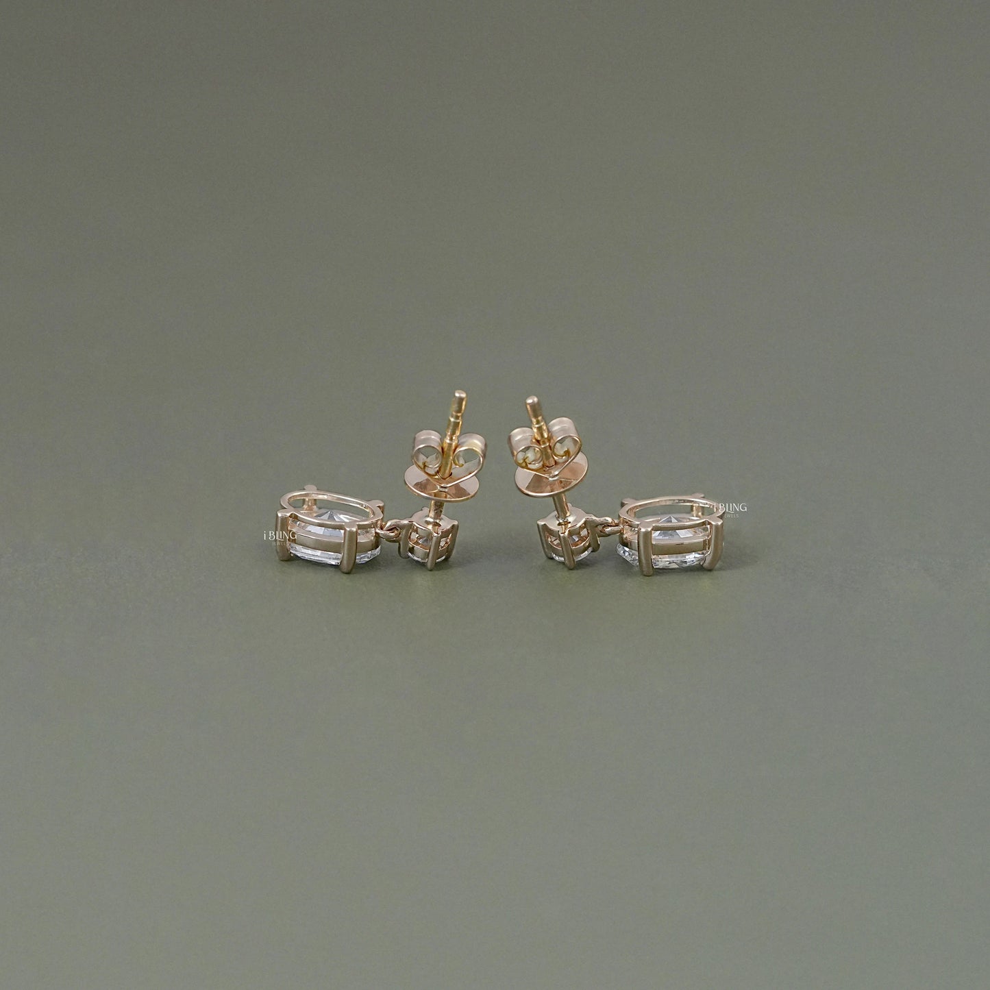 Oval And Round Diamond Drop Dangle Earrings