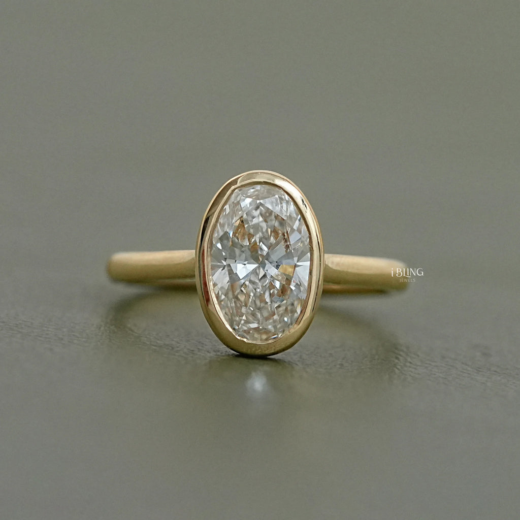 Oval Diamond Hidden Halo Engagement Ring