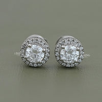 Round Cut Lab Grown Diamond Halo Stud
