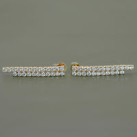 Round Lab Diamond Linear Drop Earrings