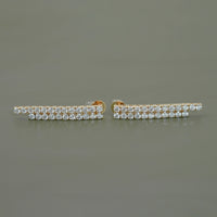 Round Lab Diamond Linear Drop Earrings