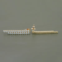 Round Lab Diamond Linear Drop Earrings