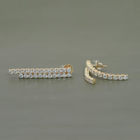 Round Lab Diamond Linear Drop Earrings