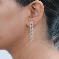 Round Lab Diamond Linear Drop Earrings