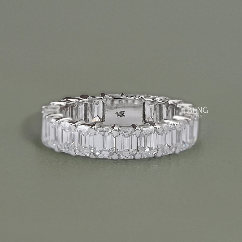 Emerald Cut Lab Diamond Full Eternity Band