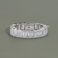 Emerald Cut Lab Diamond Full Eternity Band