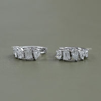 Multi Shape Lab Diamond Huggie Hoop Earrings