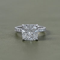 Cushion Lab Diamond Hidden Halo Solitaire Accent Ring