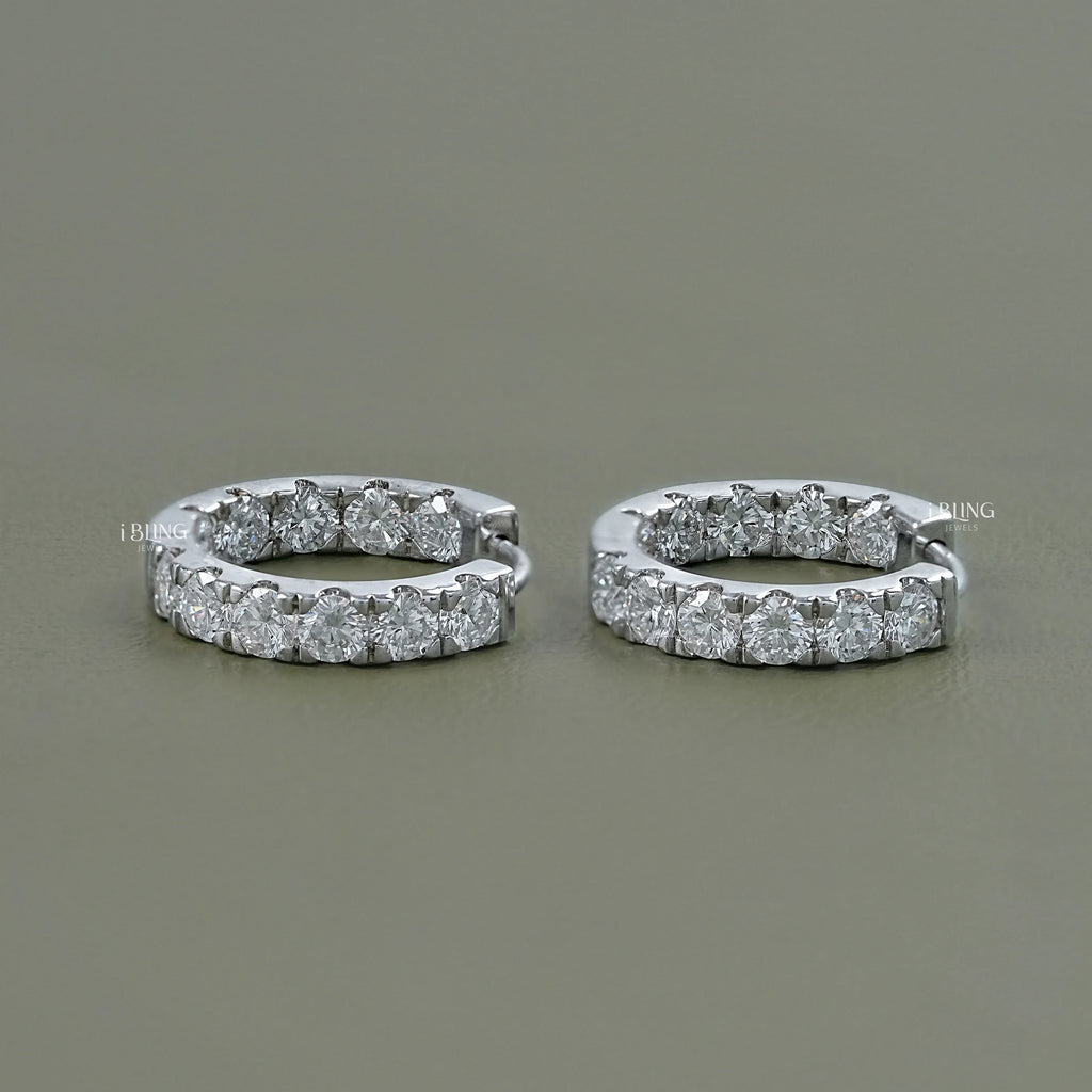 Round Lab Grown Diamond In-Out Hoop Earrings