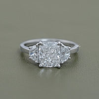 Cushion Cut Three Stone Diamond Engagement Ring
