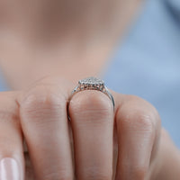 Round Lab Diamond Cluster Flower Ring