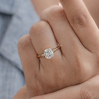 Old Mine Cushion Cut Hidden Halo Engagement Ring
