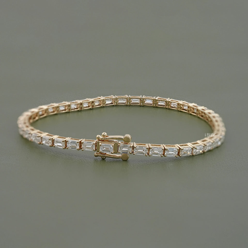 Emerald Lab Diamond Tennis Bracelet