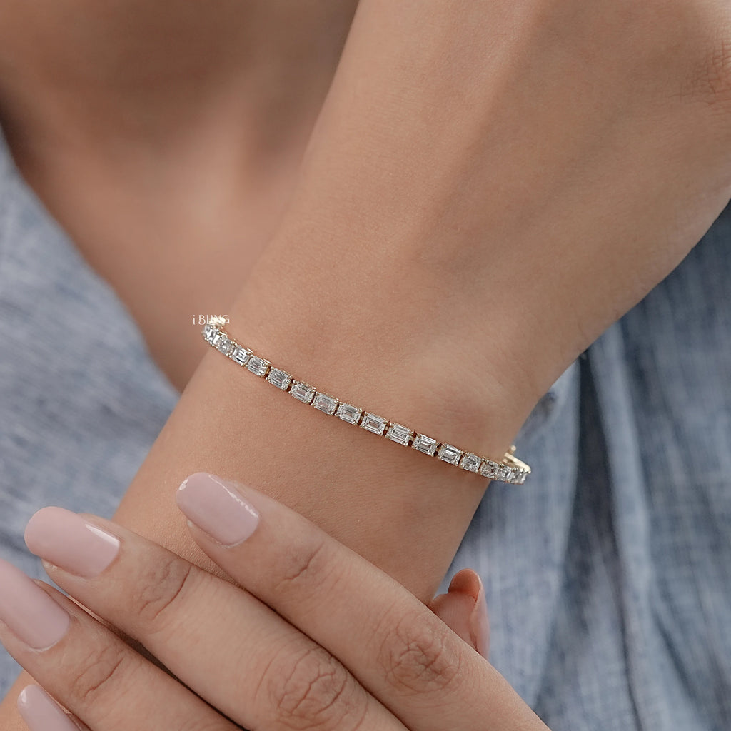 Emerald Lab Diamond Tennis Bracelet