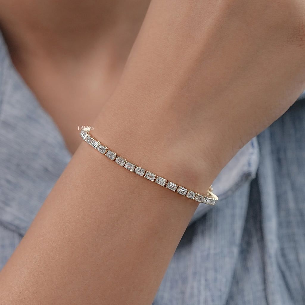 Emerald Lab Diamond Tennis Bracelet