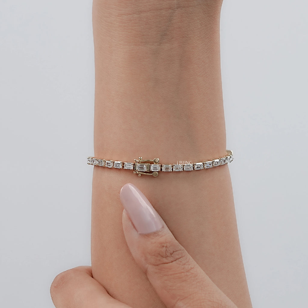 Emerald Lab Diamond Tennis Bracelet