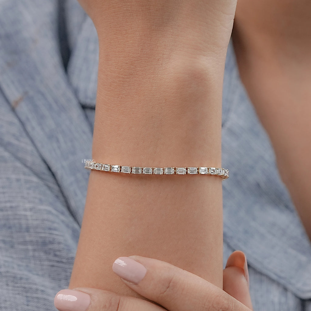 Emerald Lab Diamond Tennis Bracelet