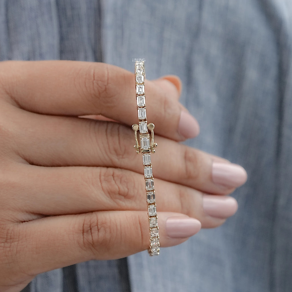 Emerald Lab Diamond Tennis Bracelet