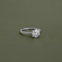 Round Cut Lab Diamond Solitaire Accent Ring