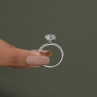 Round Cut Lab Diamond Solitaire Accent Ring