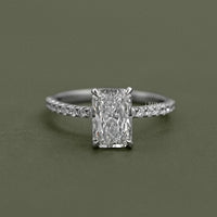 Radiant Lab Diamond Solitaire Accent Engagement Ring