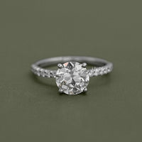 Old European Round Cut Solitaire Accent Stone Ring