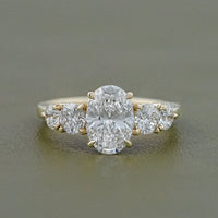 Five Stone Oval And Round Lab Diamond Engagement Ring