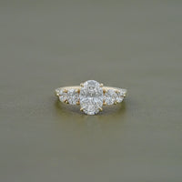 Five Stone Oval And Round Lab Diamond Engagement Ring