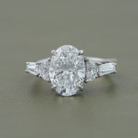 Oval And Half Moon Diamond Five Stone Ring