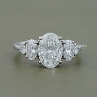 Oval Cut Lab Grown Five Stone Staking Ring