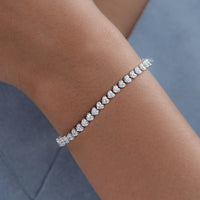 Heart Cut Lab Diamond Bridal Tennis Bracelet
