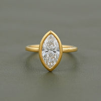 Marquise Cut Bezel Set Lab Diamond Soliatire Ring