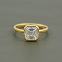 2 Carat Bezel Set Asscher Diamond Engagement Ring