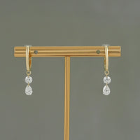 Pear & Round Lab Grown Diamond Hoop & Huggie Earrings