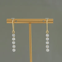 Five Stone Round Cut Lab Diamond Hook Back Earrings