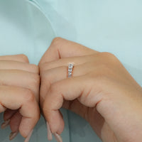 Round Rose Cut Lab Diamond Engagement Ring