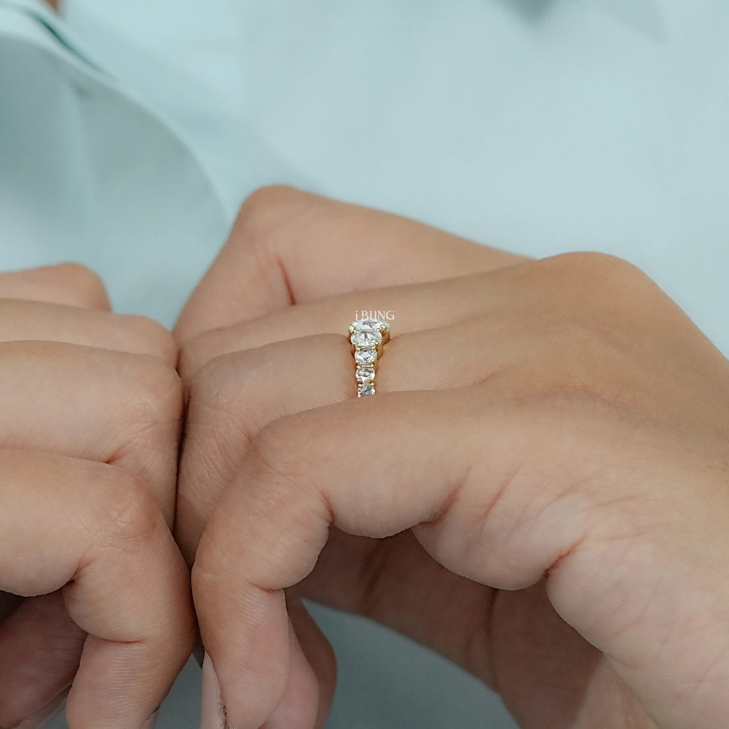 Graduate Setting Rose Cut Round Engagement Ring