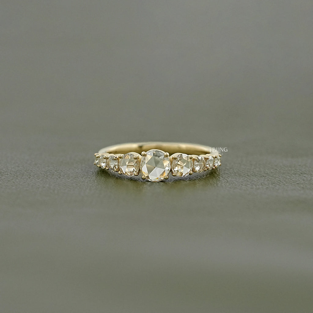 Graduate Setting Rose Cut Round Engagement Ring