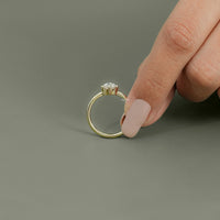 Round Rose Cut Lab Grown Diamond Solitaire Ring