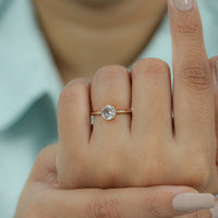 Round Rose Cut Lab Grown Diamond Solitaire Ring