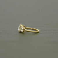 Georgian Style Three Stone Rose Cut Round Diamond Ring