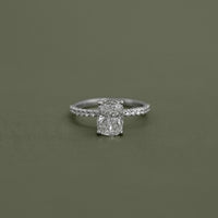 Elongated Old Mine Cushion Lab Diamond Ring