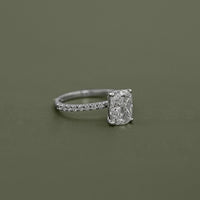 Elongated Old Mine Cushion Lab Diamond Ring