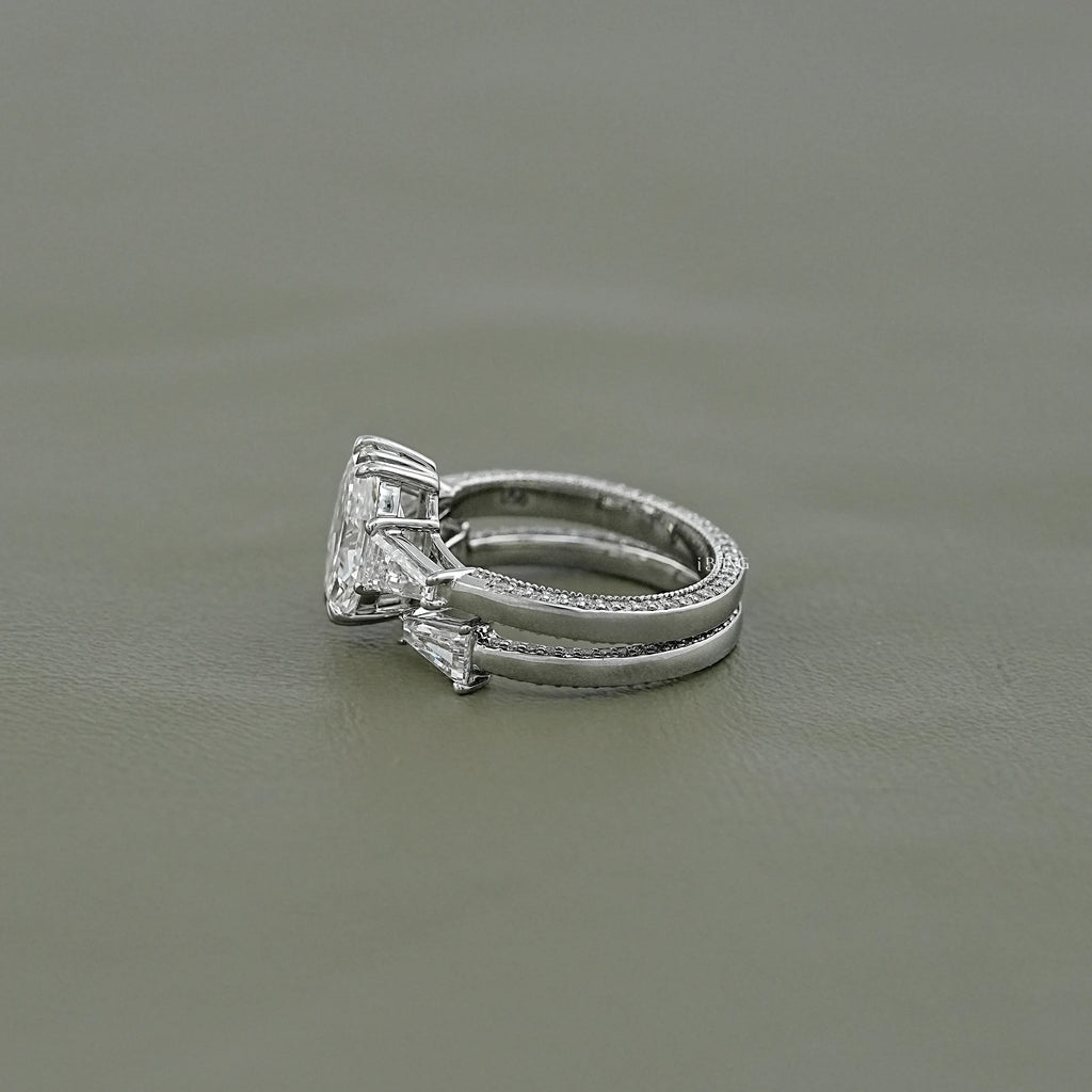 Octagon Lab Grown Diamond Engagement Ring Set