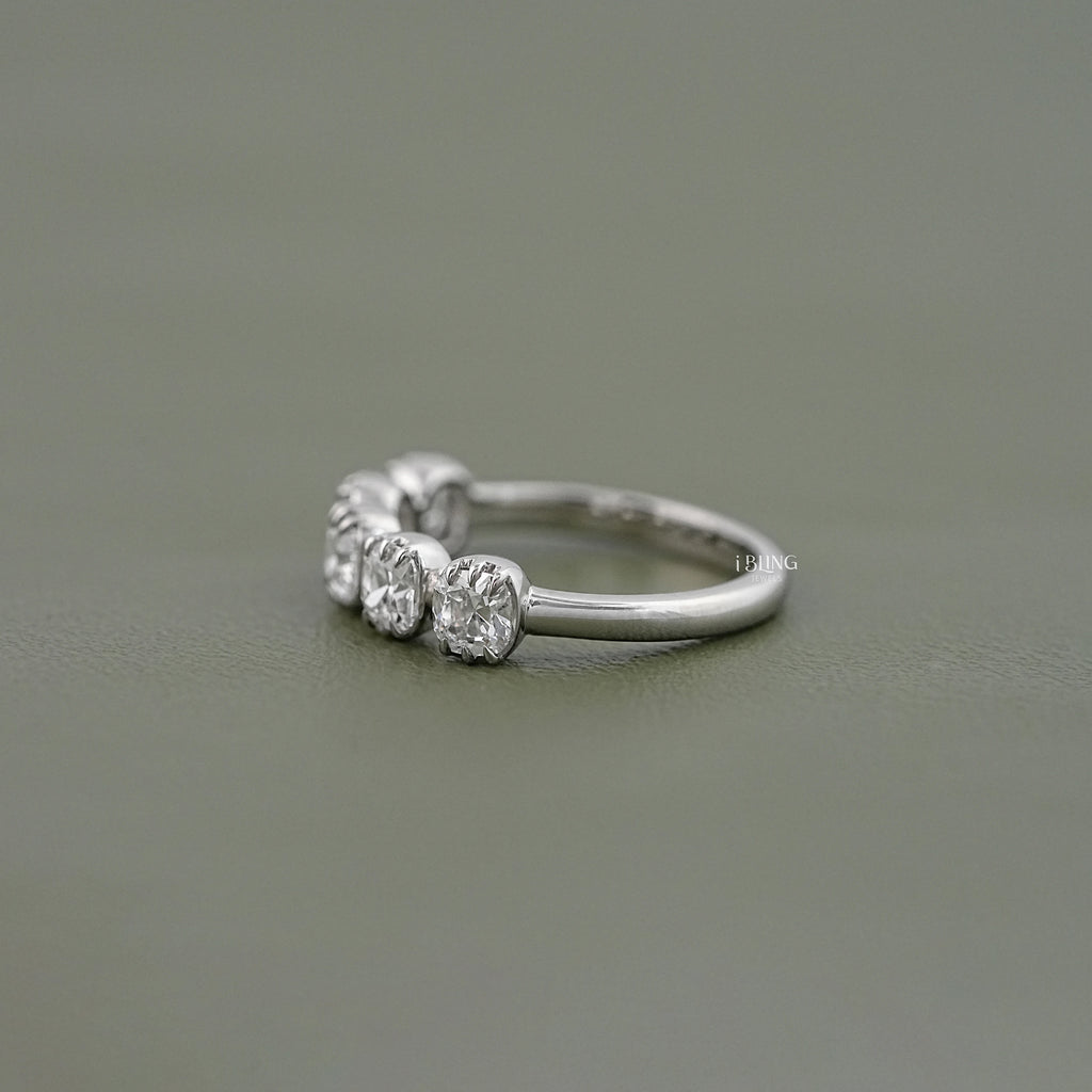Old Mine Cushion Cut Five Stone Ring