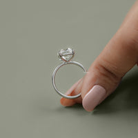 Elongated Old Mine Cushion Lab Diamond Engagement Ring