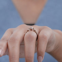 Old European Round Diamond Solitaire Accent Ring